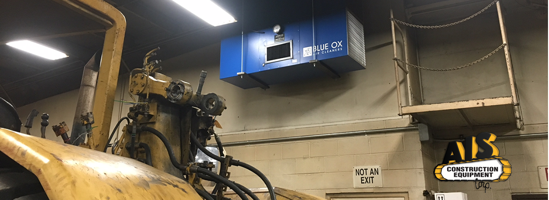 Blue Ox air filtration system installed at AIS construction to remove welding fumes and smoke.